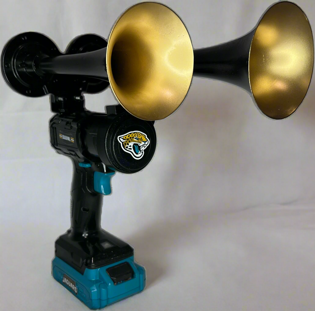 Black and Teal Train horn with the 'Jacksonville Jaguars' logo
