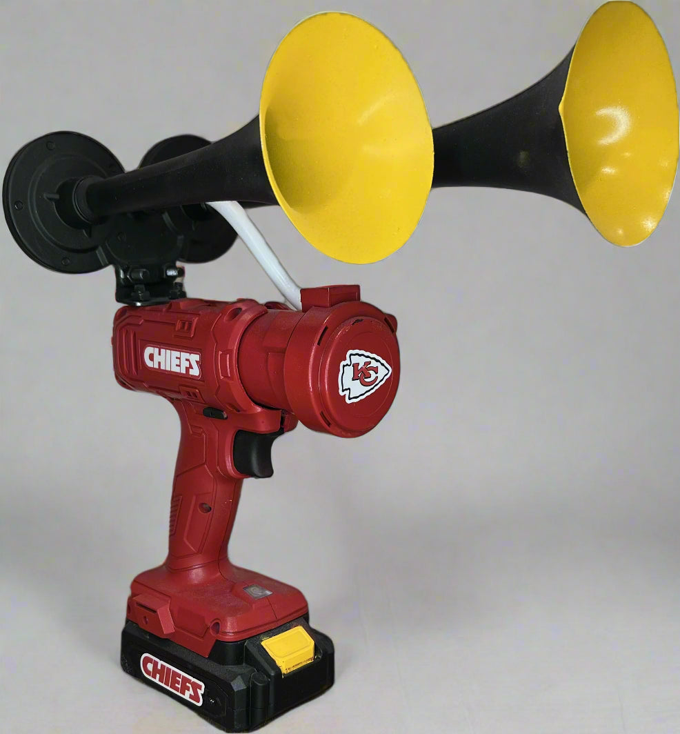 Red and Yellow Train horn with 'Kansas City Chiefs' logo