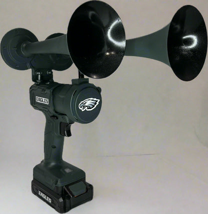 Green and Black Train horn with 'Philadelphia Eagles' logo 