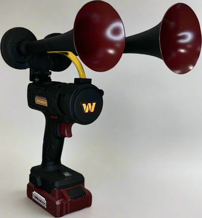 Black and Red Train horn with 'Washington Commanders' logo